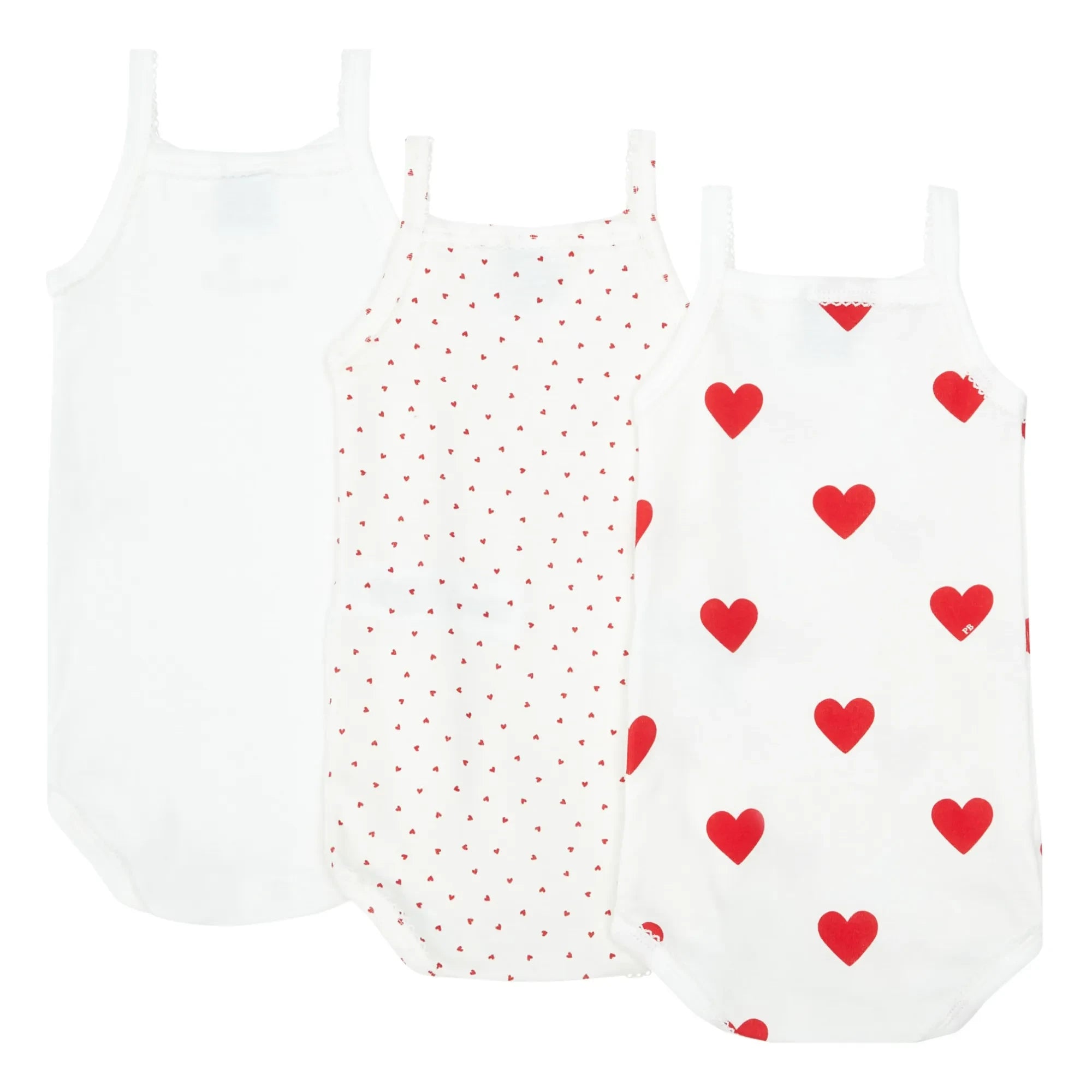 Petit Bateau - Set of 3 Organic Cotton Sleeveless Bodysuits | Ecru