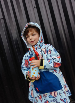 Hello Hossy - Baseball Game Rain Poncho | Blue
