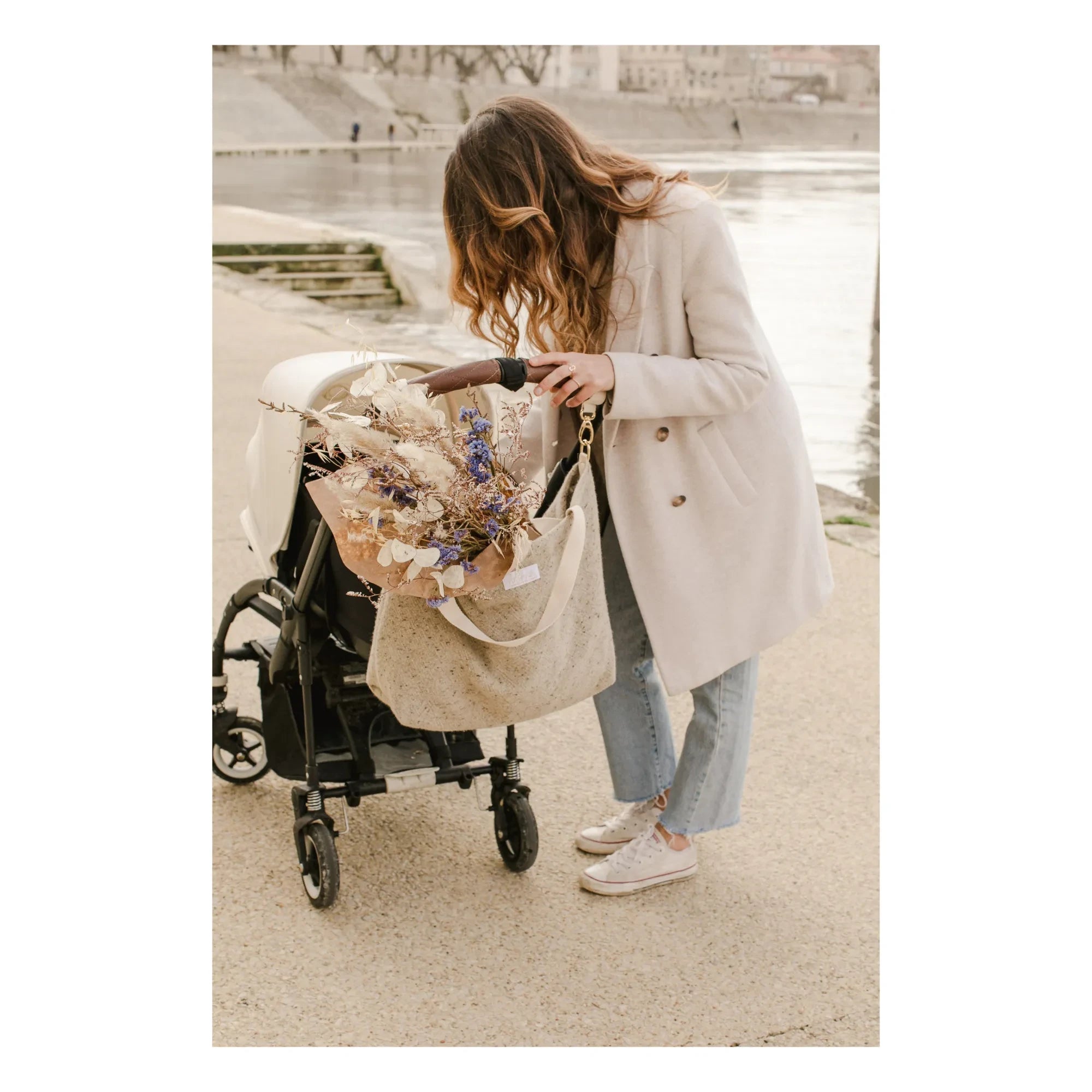 Adorna - Wool and Linen Tote Bag | Heather Beige