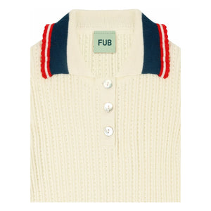 FUB - Polo Pointelle Thin Organic Cotton Knit | Ecru