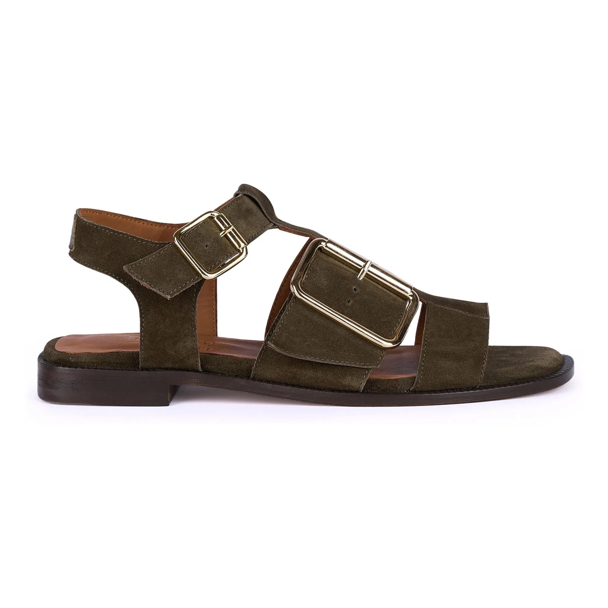 Anthology Paris - Rosilda Suede Sandals | Olive Green