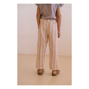 Studio Bohème - Cousin Striped Organic Cotton Gauze Pants | Pink