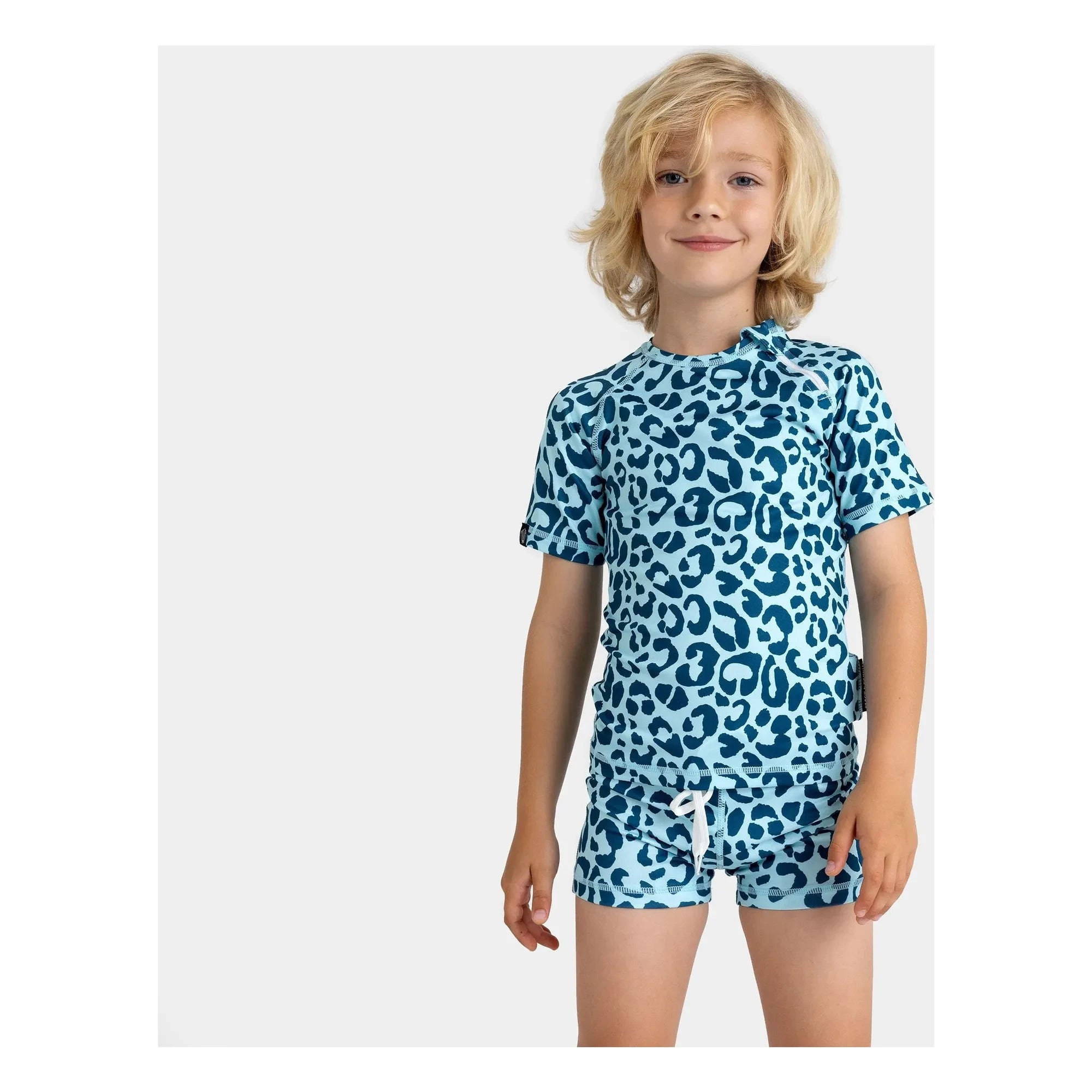 Beach & Bandits - Ocean Leopard UV Protected T-shirt Recycled Fibers | Blue