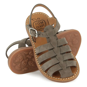 Pom d'Api - Beach-Stitch Dad Nubuck Sandals | Khaki