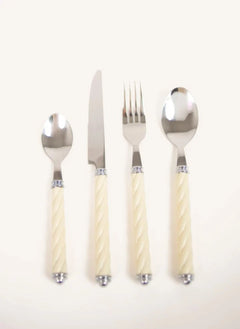 Olsson & Jensen - Svala Stainless Steel Cutlery Set - 24 Pieces | Cream