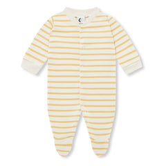 Sleepy Doe - Footed Organic Cotton Striped Pajamas | Yellow