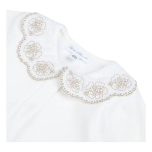 Tartine et Chocolat - Embroidered Claudine Collar Pajama Set | Ivory