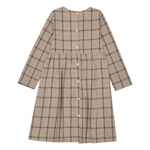 Brunobruno Nation - Vita Dress Linen and organic cotton plaid | Brown