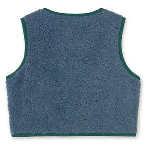 Tinycottons - Oies Sherpa Style Sleeveless Jacket | Blue