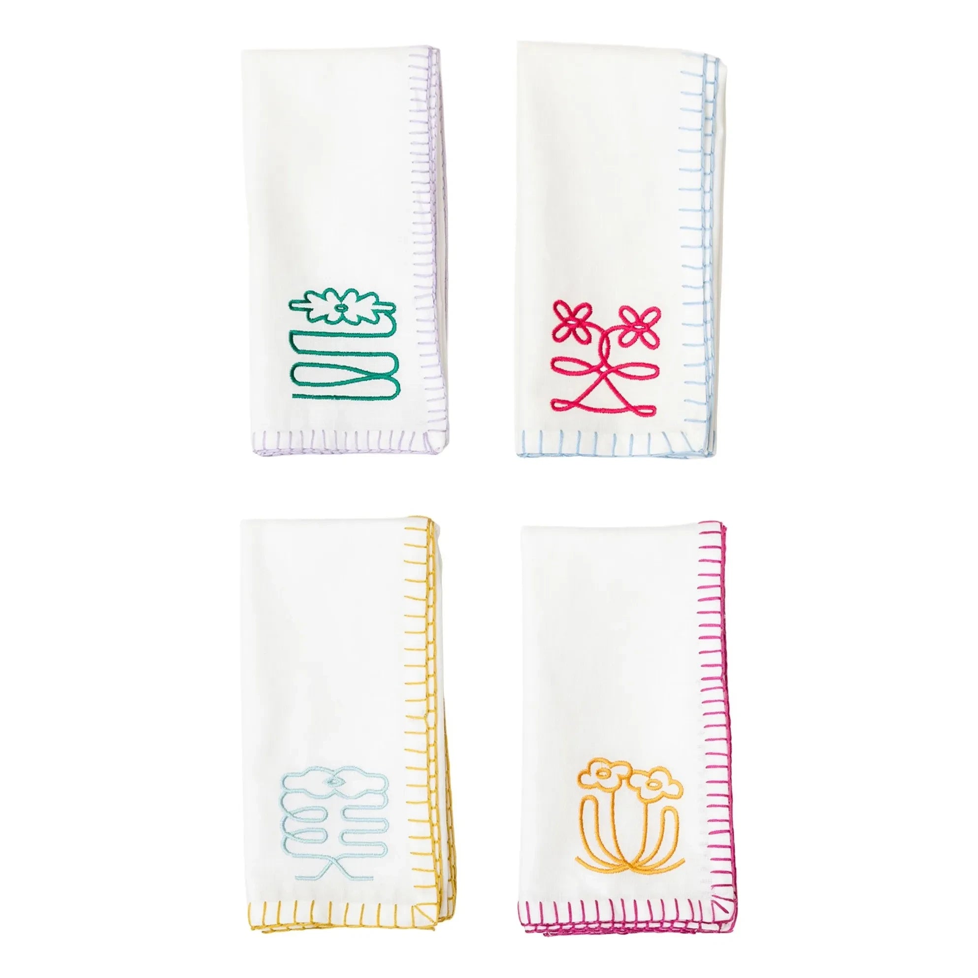 Tarta Gelatina - Embroidered Napkins - Set of 4