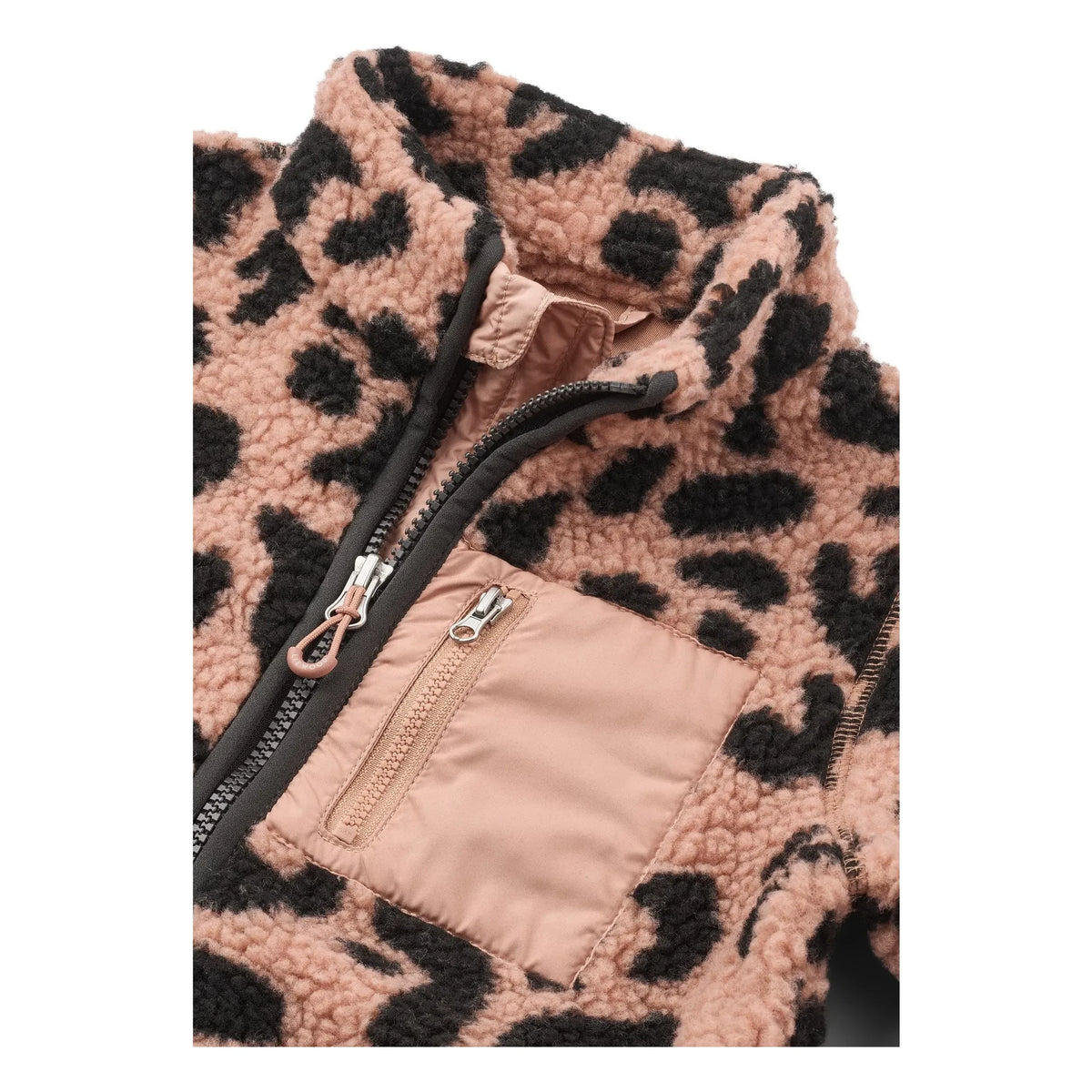 Liewood - Nolan Leopard Recycled Fiber Sherpa Jacket | Pale Pink