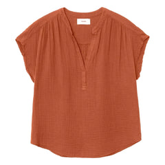 Xirena - Kane Cotton Blouse | Rust Red