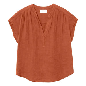Xirena - Kane Cotton Blouse | Rust Red