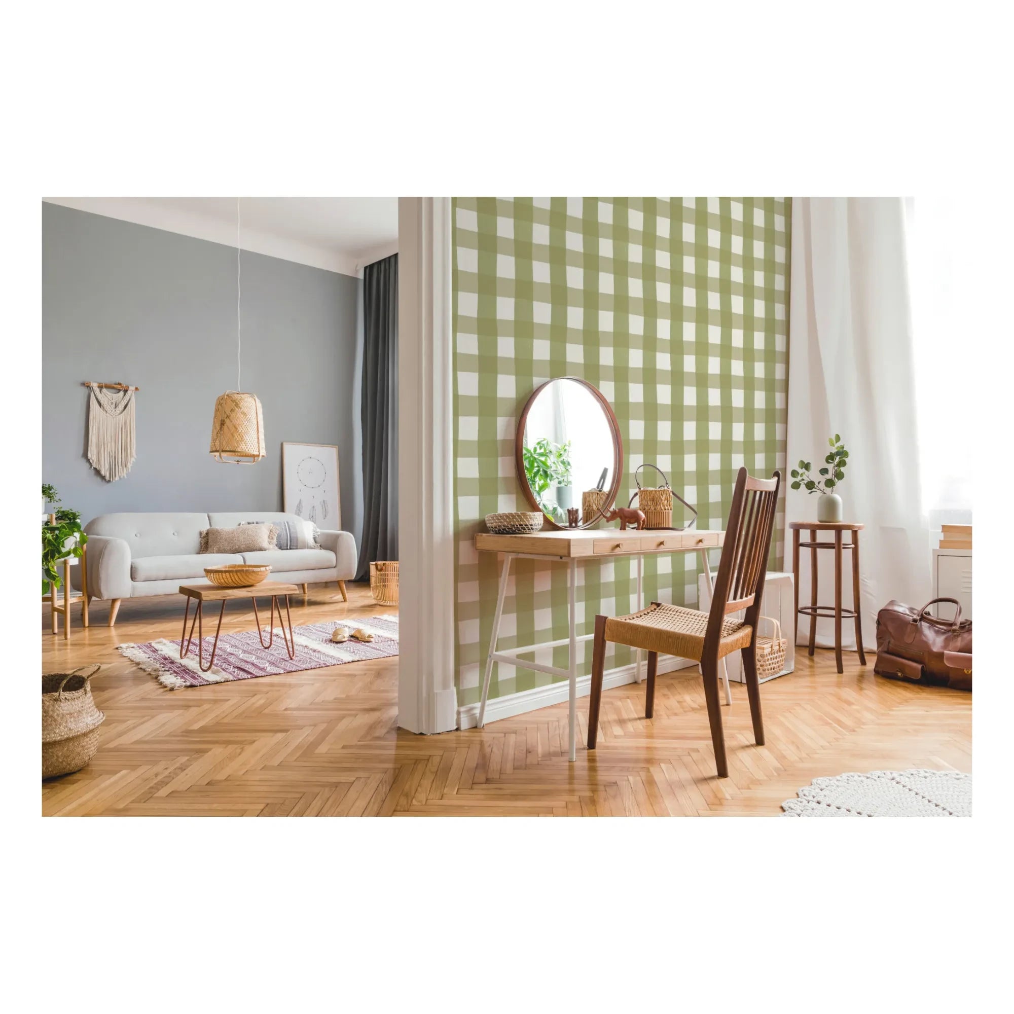 PaperMint - Gingham Wallpaper | Green
