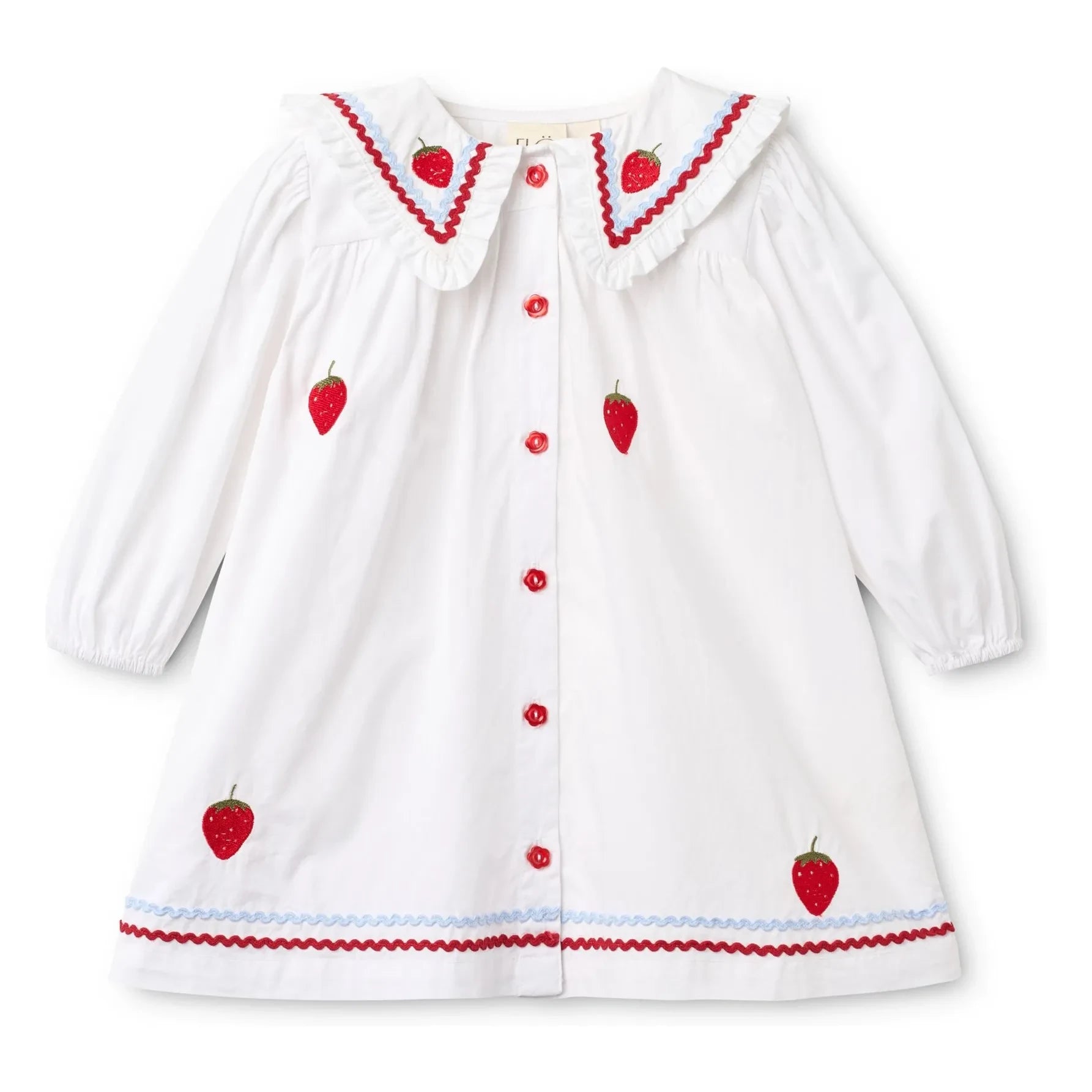 Flöss - Strawberry Manon Dress | White
