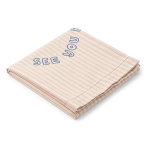 Liewood - Organic Cotton Paige Beach Towel | Y/D Striped Sorbet Rose/Cream of the Cream