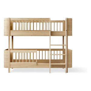 Oliver Furniture - Mini+ dönüştürme kiti, orta-yüksek loft yataktan orta-yüksek ranza yatağa | Meşe