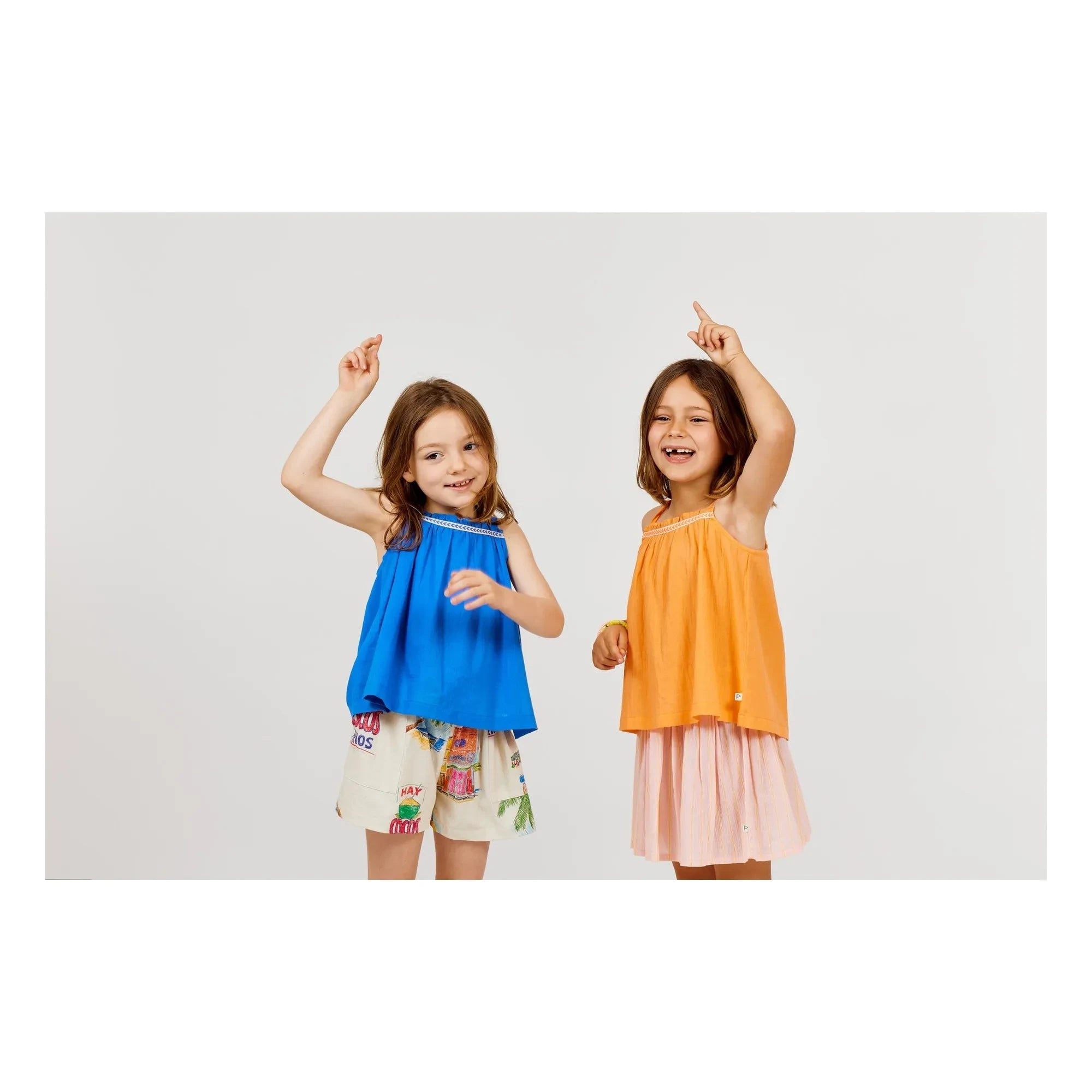 Arsène et Les Pipelettes - Solid Sleeveless Top Organic Cotton Voile | Orange