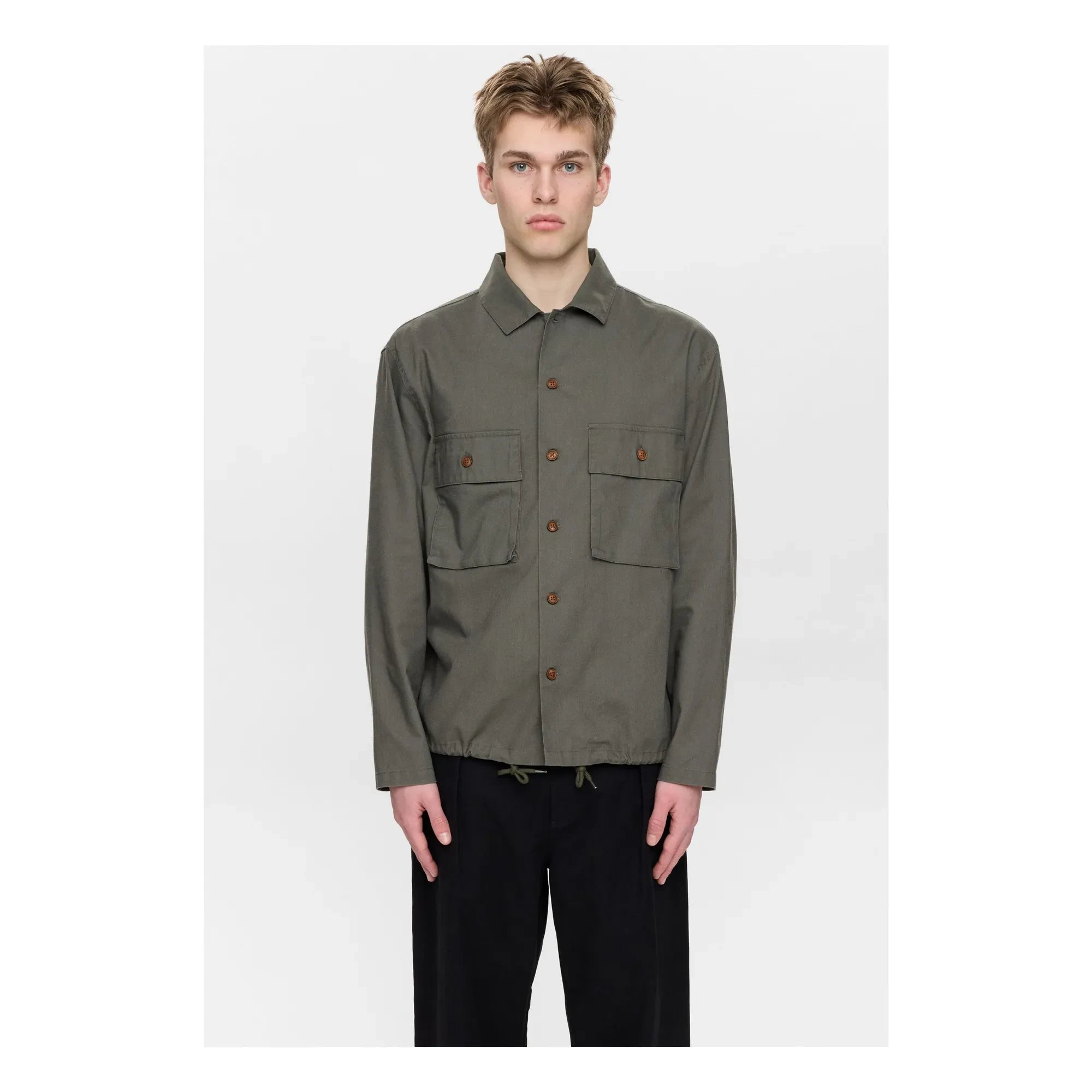 Anerkjendt - Akotto Linen Shirt | Dark Green