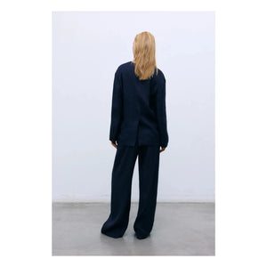 the new society - Blazer Luz Linen | Midnight blue