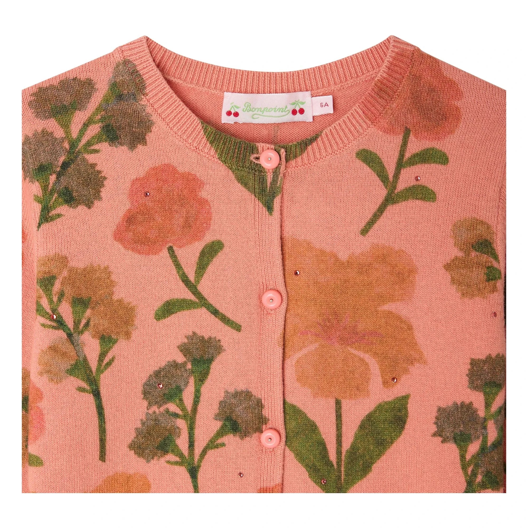 Bonpoint - Mina Fleuri Organic Cotton Cardigan | Pink