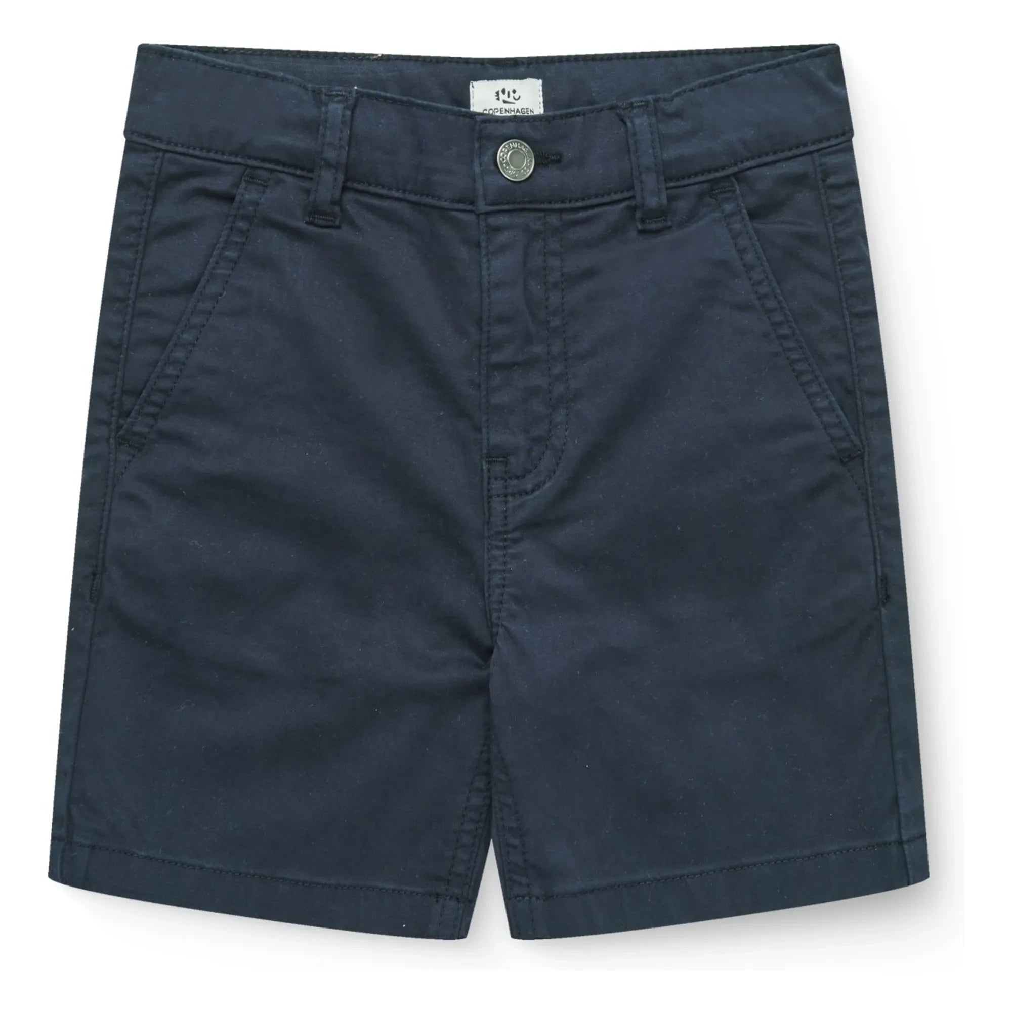 Copenhagen Colors - Organik pamuklu twill etek ucu dikişli şort | Lacivert