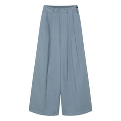 Pomandère - Cotton Gabardine Trousers | Gray-Blue