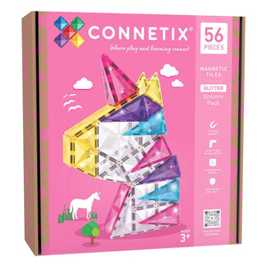 Connetix - Simli Tek Boynuzlu At paketi - 56 parça | Glitter