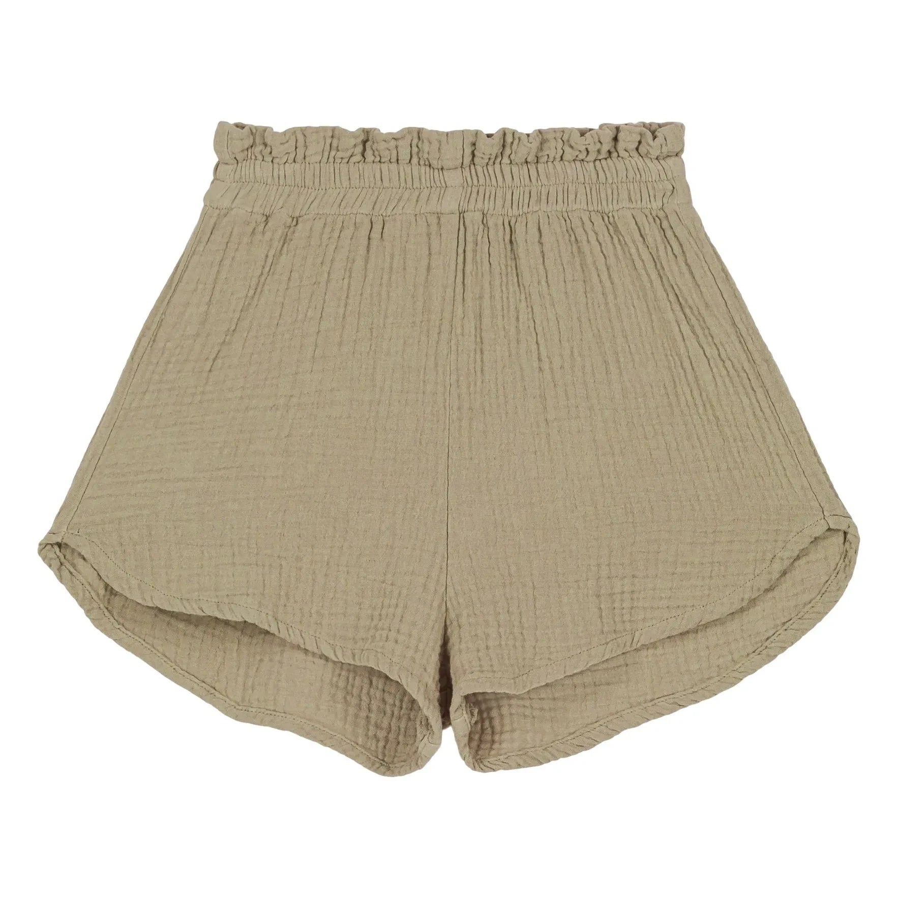 Studio Bohème - Georgette Waffle Shorts Organic Cotton Gauze | Open khaki