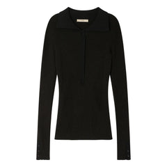 Sessùn - Lykke Metallic Polo Sweater | Midnight Blue