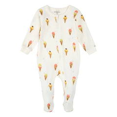 Petit Lem - Footed Pajama Ice Organic Cotton | Beige