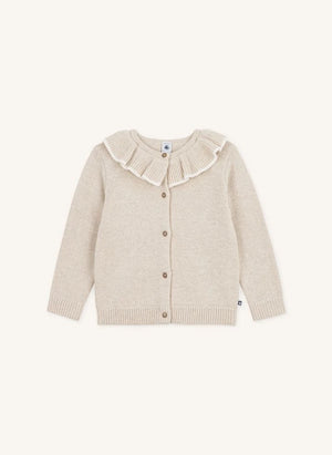 Petit Bateau - Yün Yakalı Hırka | Heather bej