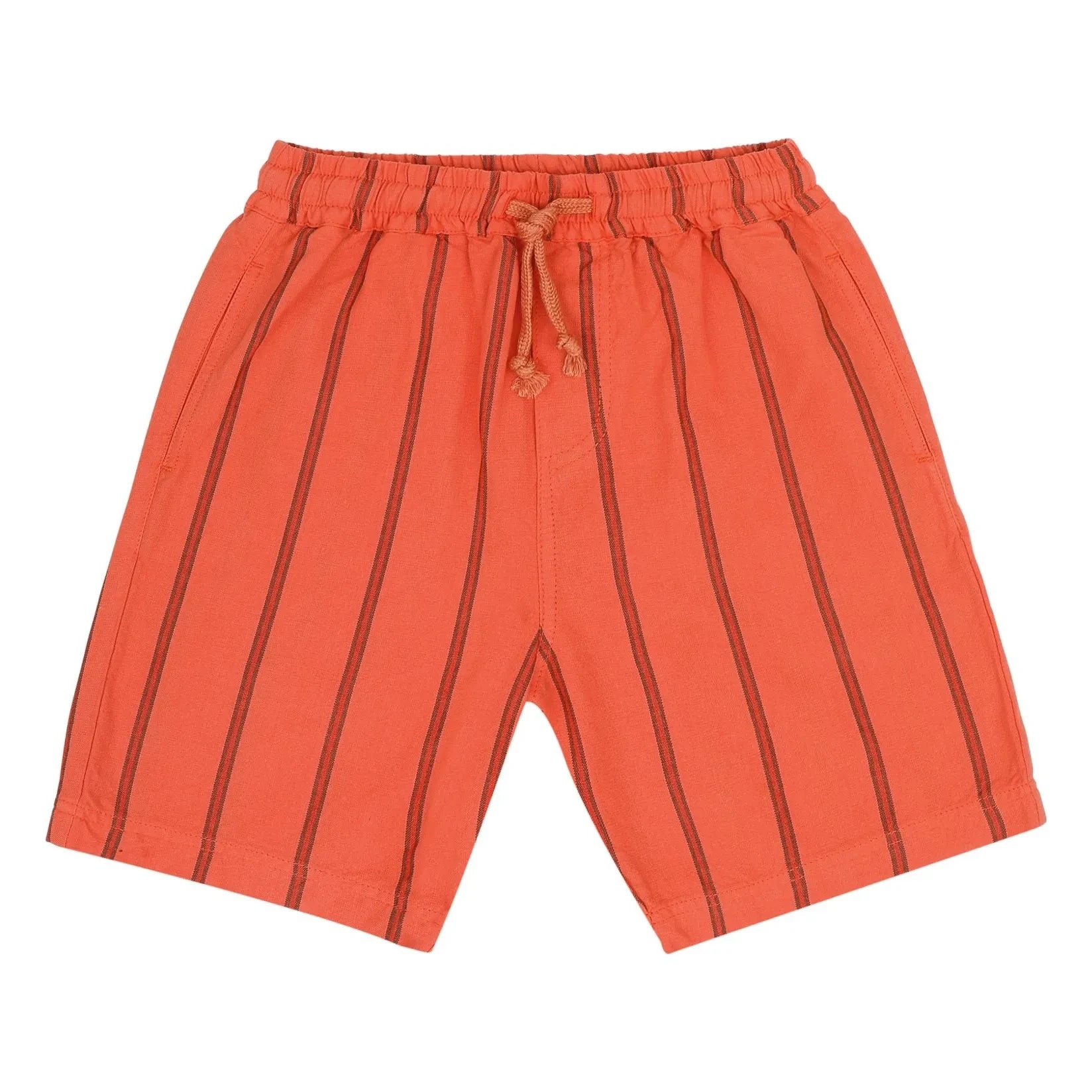 Jenest - Knox Striped Organic Cotton Shorts | Red
