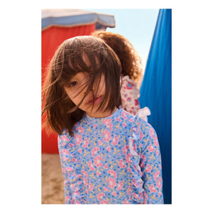 Louise Misha - Aurélie Floral Long Sleeve Swimsuit Made from Recycled Fibers | Blue