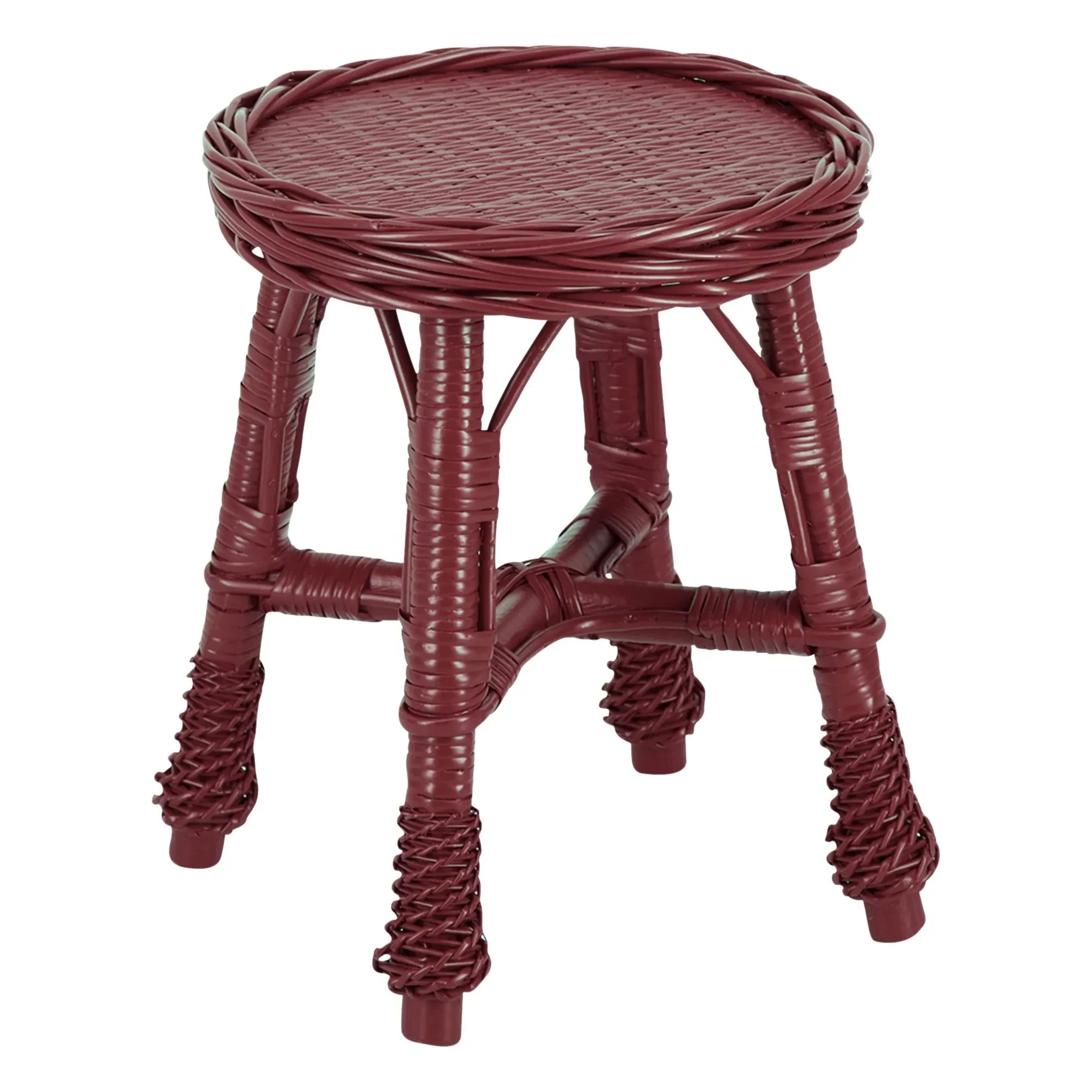 House of Capricorn - Furnas Wicker Stool | Burgundy