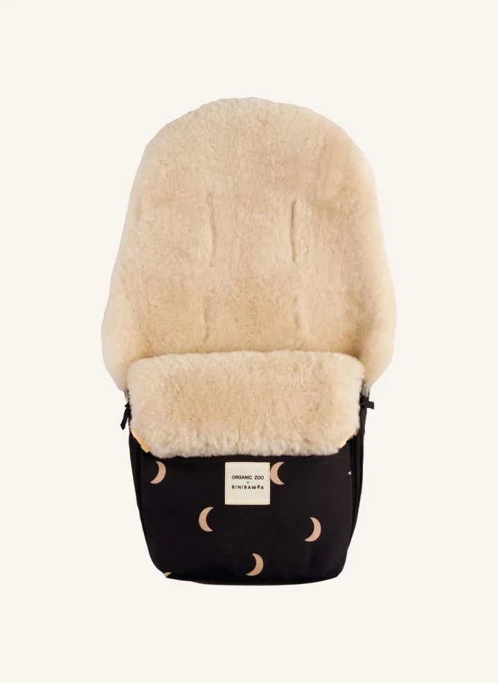 BINIBAMBA - Newborn Lambskin Footmuff - Binibamba x Organic Zoo | Moon