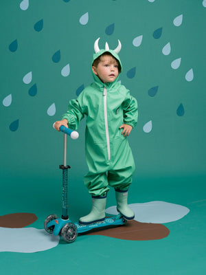 Dinoski - Spike the Dinosaur Kids Raincoat and Rain Overalls Set - 1-2 YEARS OLD