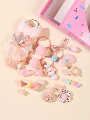 Dinossi - 18 Different Designs Girls Hair Clips and Accessories Set