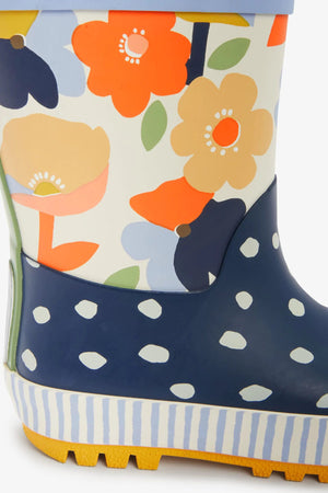 Dinossi - Spring Flowers Girls Rain Boots with Handles - 28