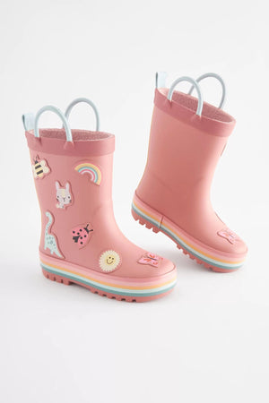 Dinossi - Soft Pink Soft Sole Girls Polar Fleece Rain Boots - 29