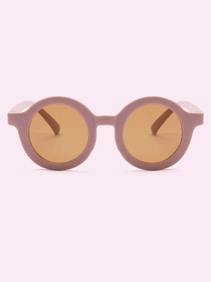 Dinossi - Sustainable Dark Purple Round Kids Sunglasses