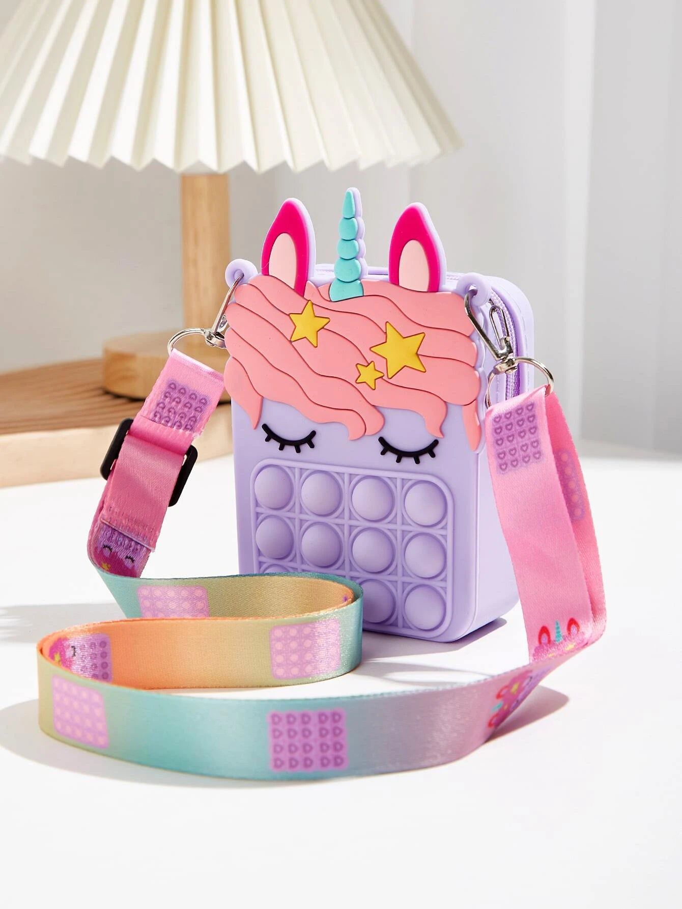 Dinossi - Unicorn Popit Design Purple Girl Shoulder Bag