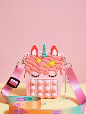 Dinossi - Unicorn Poppies Design Pink Girl Shoulder Bag