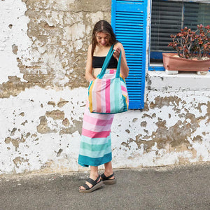 Dock & Bay Everyday Foldable Bag - Coastal Candy-Changing Bags-Coastal Candy-Medium | Natural Baby Shower