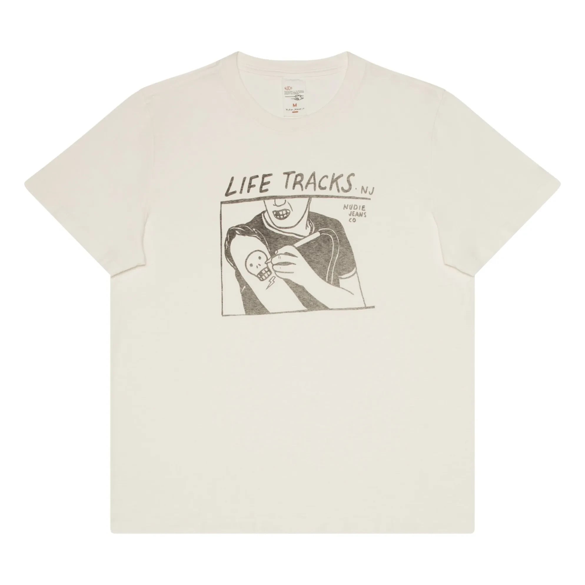 Nudie Jeans - Roy Life Tracks T-Shirt | White