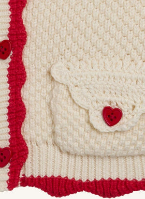 Stella McCartney Kids - Kalp Desenli Hırka | Fildişi