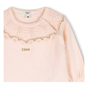 Chloé - Organik pamuk kazak ve bloomer seti | Pembe