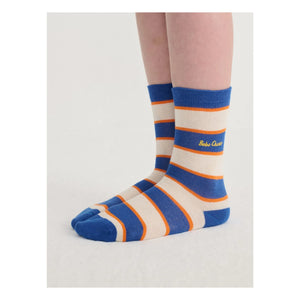 Bobo Choses - Striped Organic Cotton Crew Socks | Blue