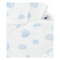 Petit Bateau - Sleep Suit Good Rest Thick Hearts Organic Cotton | Blue