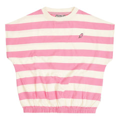 Tumble N'Dry - Colatina Oversized Striped Organic Cotton T-Shirt | Pink